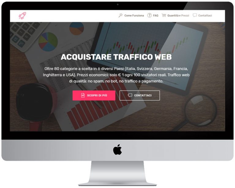 Screenshot del sito web Acquistaretrafficoweb realizzato da Neweb Studio