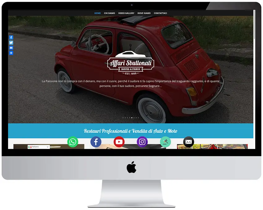 Screenshot del sito web Affarisbullonati realizzato da Neweb Studio