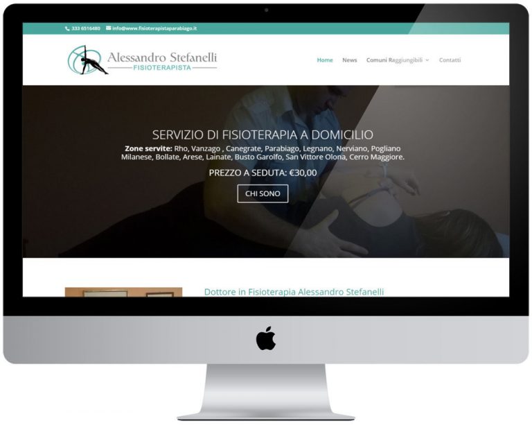 Screenshot del sito web Alessandro Fisioterapista realizzato da Neweb Studio