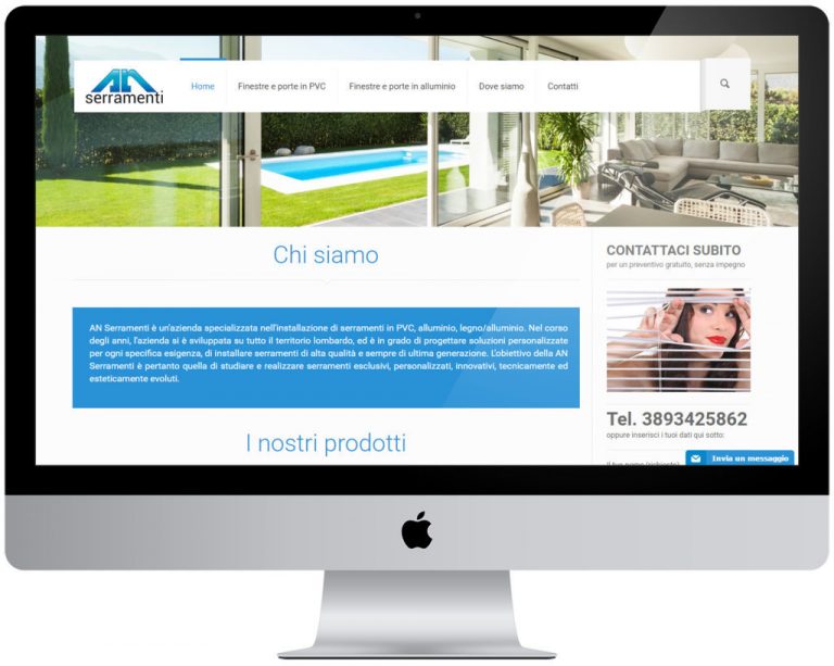 Screenshot del sito web Anserramenti realizzato da Neweb Studio