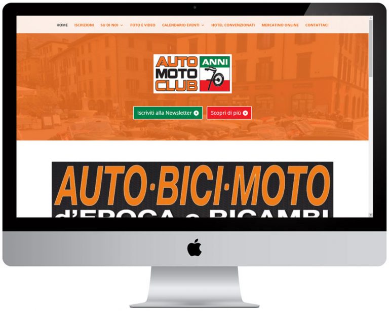 Screenshot del sito web Automotoclub realizzato da Neweb Studio