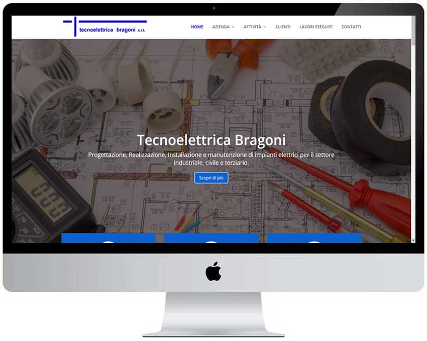 Screenshot del sito web Bragoni realizzato da Neweb Studio
