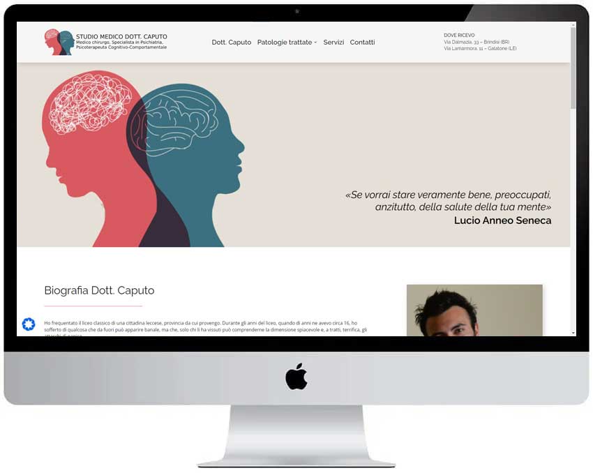 Screenshot del sito web Caputo realizzato da Neweb Studio