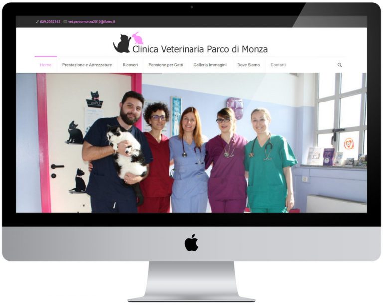 Screenshot del sito web Clinica Parcodimonza realizzato da Neweb Studio
