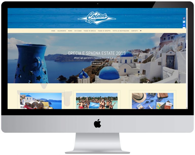 Screenshot del sito web Coimaviaggi realizzato da Neweb Studio