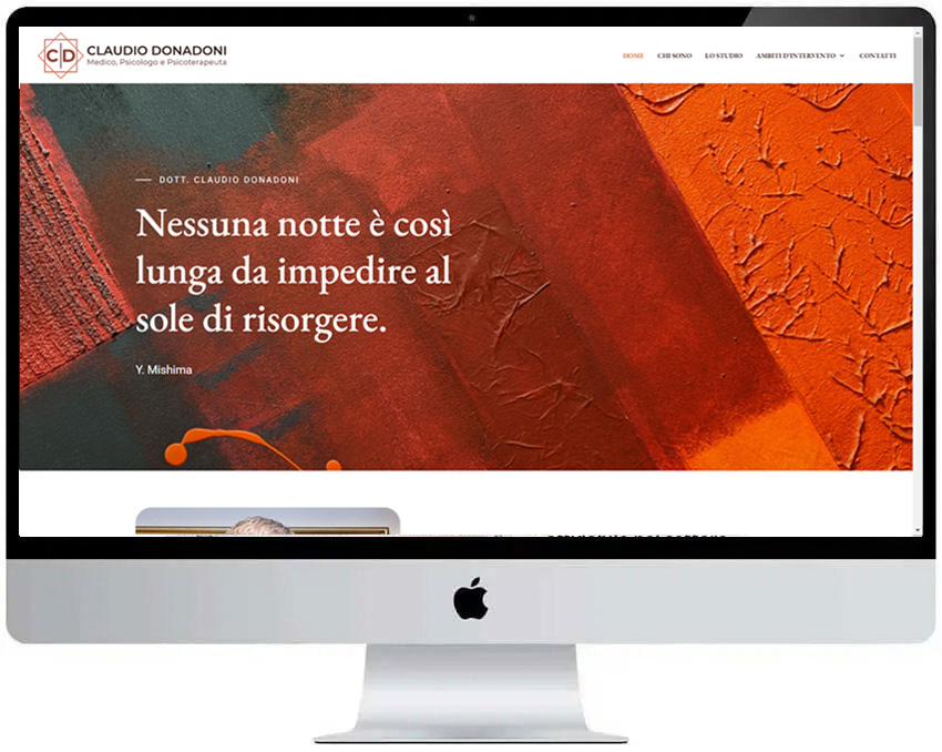 Screenshot del sito web Donadoni realizzato da Neweb Studio