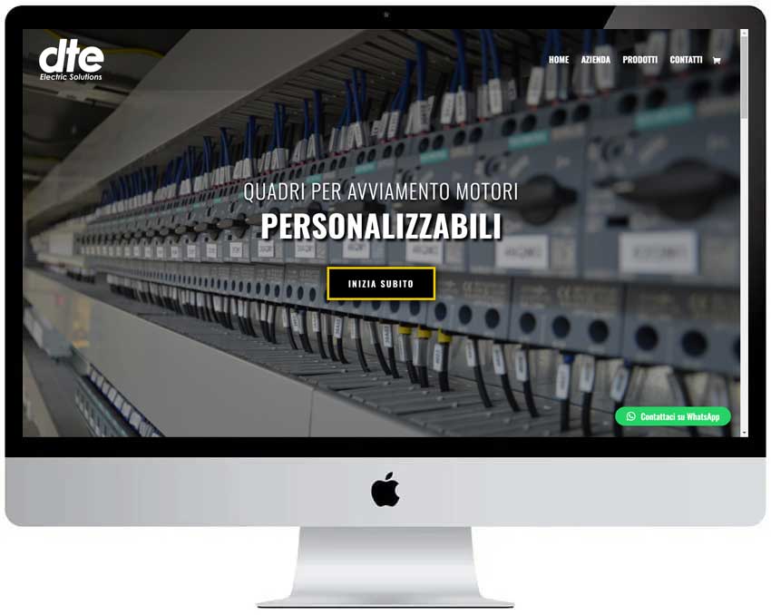 Screenshot del sito web DTE realizzato da Neweb Studio