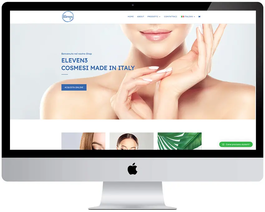 Screenshot del sito web Eleven3 realizzato da Neweb Studio