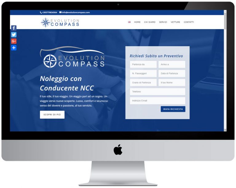 Screenshot del sito web Evolution Compass realizzato da Neweb Studio