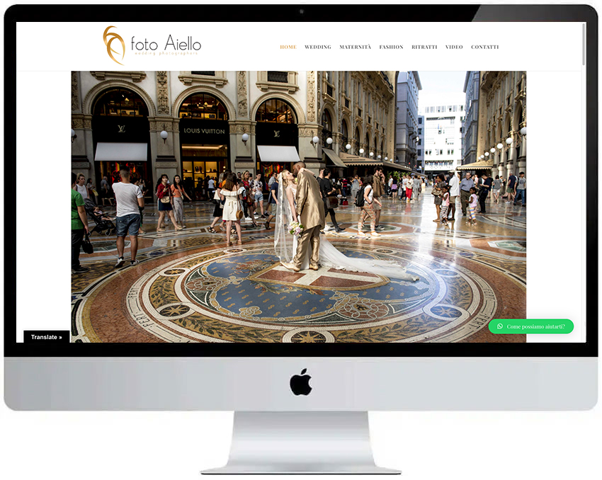 Screenshot del sito web Foto Aiello realizzato da Neweb Studio
