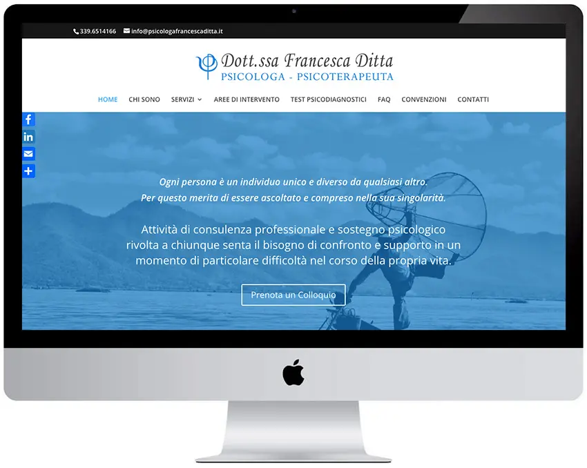 Screenshot del sito web Francescaditta realizzato da Neweb Studio
