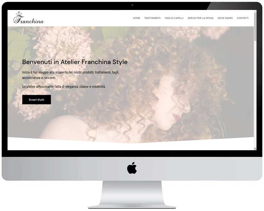Screenshot del sito web Franchina realizzato da Neweb Studio