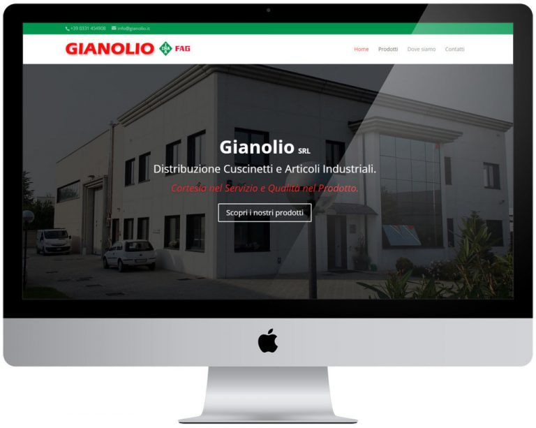Screenshot del sito web Gianolio realizzato da Neweb Studio