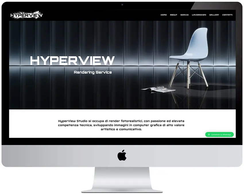 Screenshot del sito web Hyperview realizzato da Neweb Studio