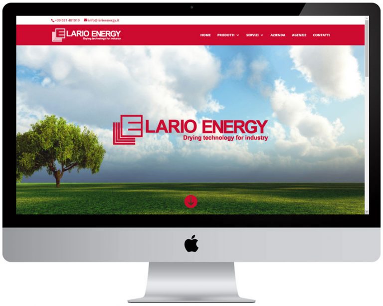 Screenshot del sito web Larioenergy realizzato da Neweb Studio