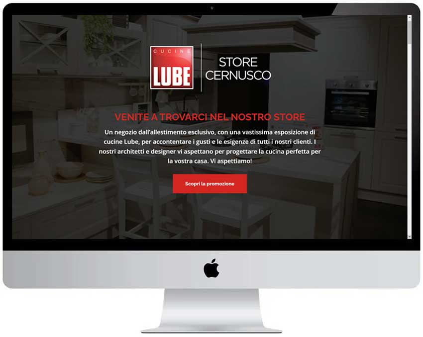 Screenshot del sito web Lube realizzato da Neweb Studio