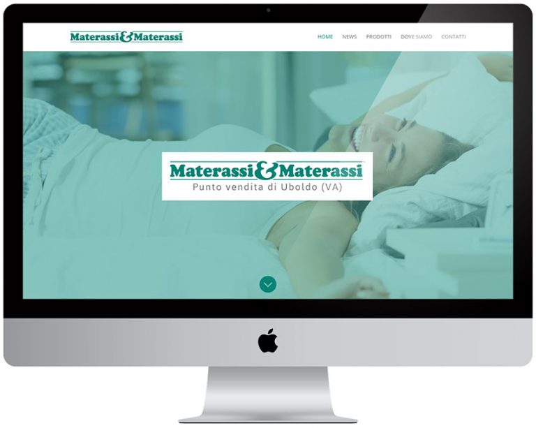 Screenshot del sito web Materassi Uboldo realizzato da Neweb Studio