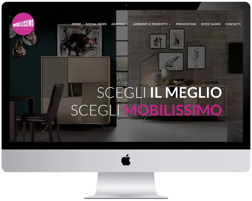 Screenshot del sito web Mobilissimo realizzato da Neweb Studio