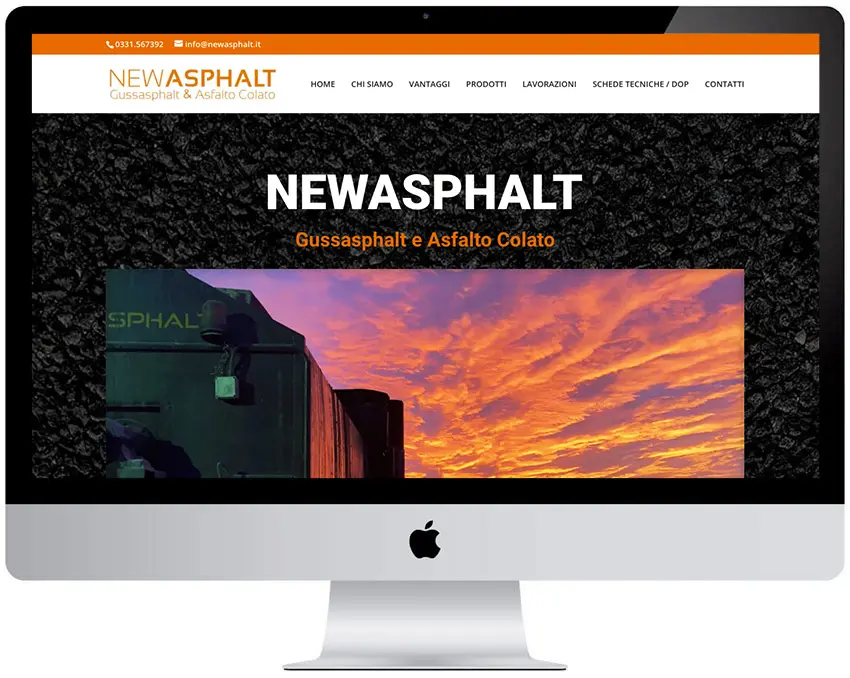 Screenshot del sito web Newasphalt realizzato da Neweb Studio