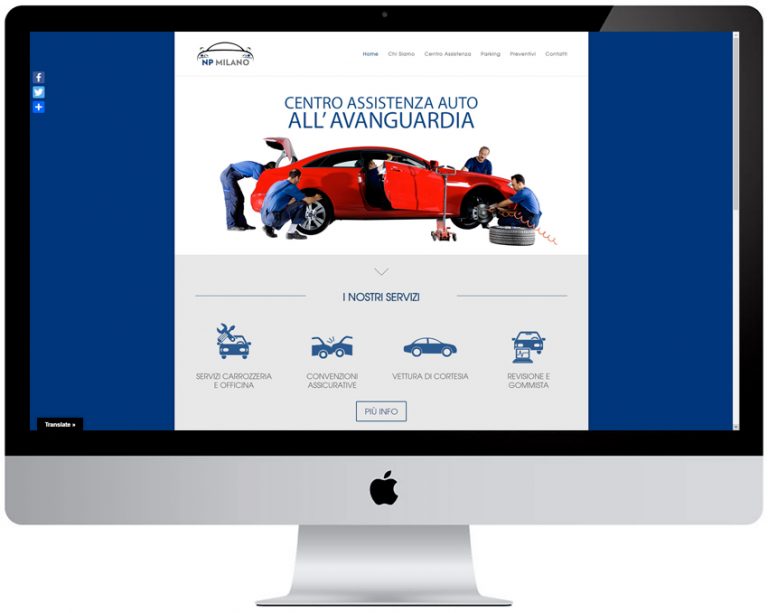 Screenshot del sito web Npmilano realizzato da Neweb Studio