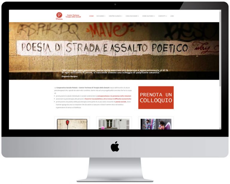 Screenshot del sito web Poiesis realizzato da Neweb Studio