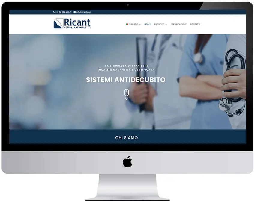 Screenshot del sito web Ricant Sitointernet realizzato da Neweb Studio