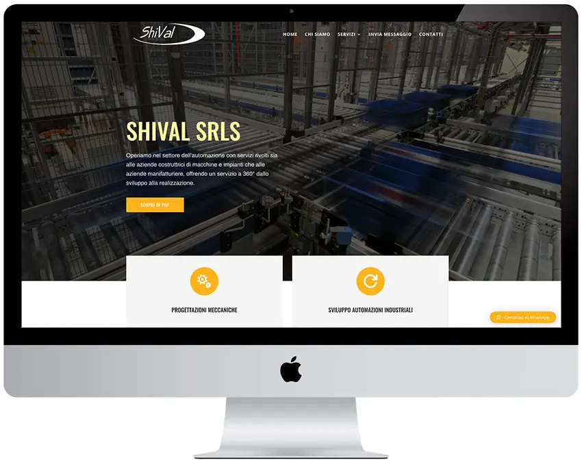 Screenshot del sito web Shival realizzato da Neweb Studio