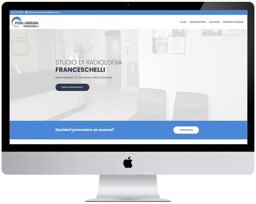 Screenshot del sito web Studio Radiologia Franceschelli realizzato da Neweb Studio