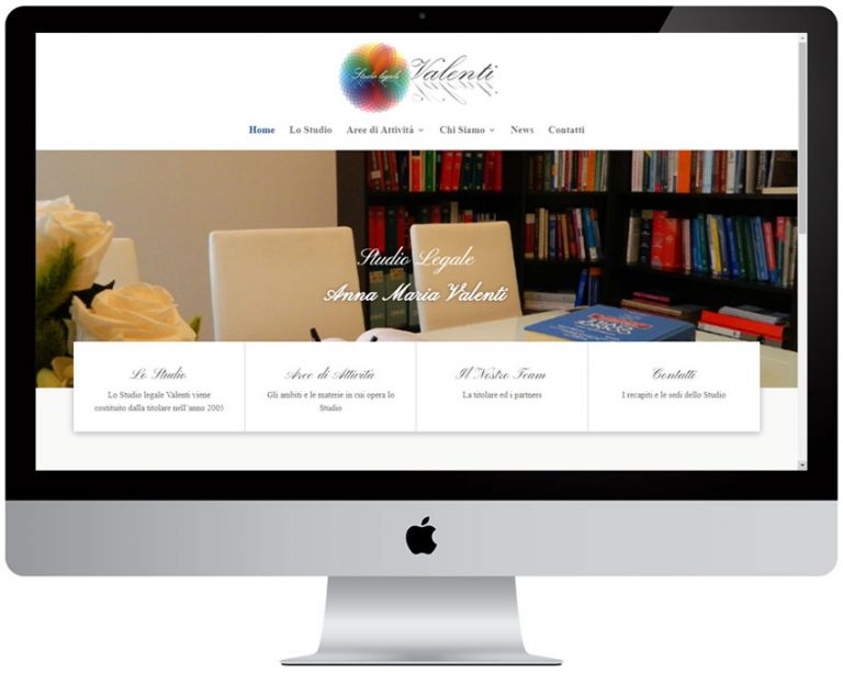 Screenshot del sito web Studio Valenti realizzato da Neweb Studio