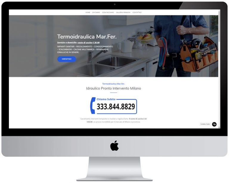 Screenshot del sito web Termoidraulica realizzato da Neweb Studio
