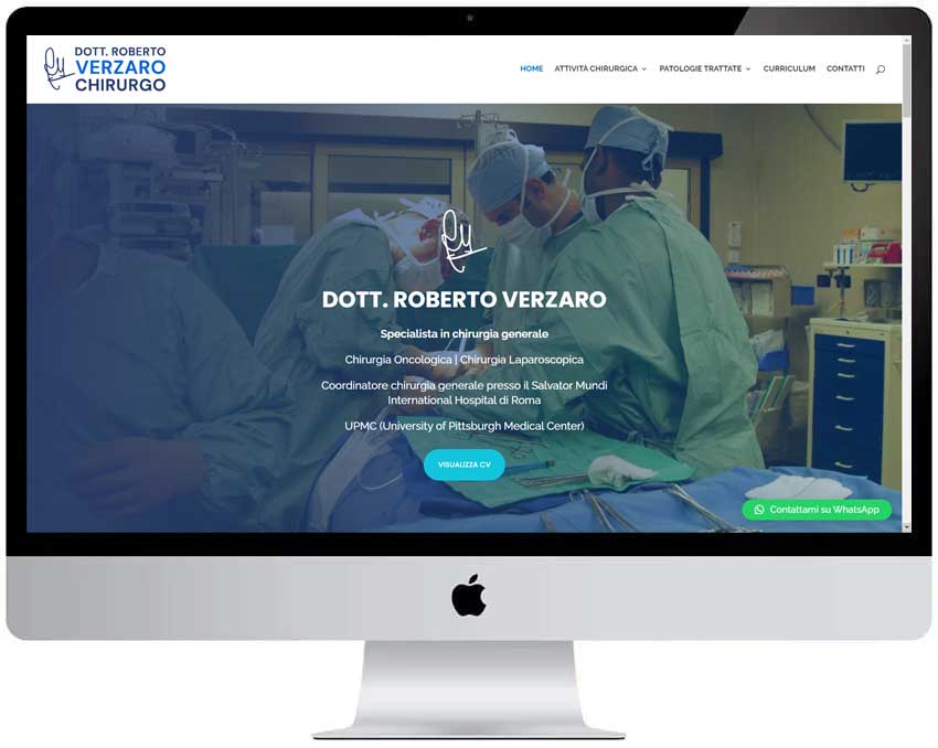 Screenshot del sito web Verzaro realizzato da Neweb Studio