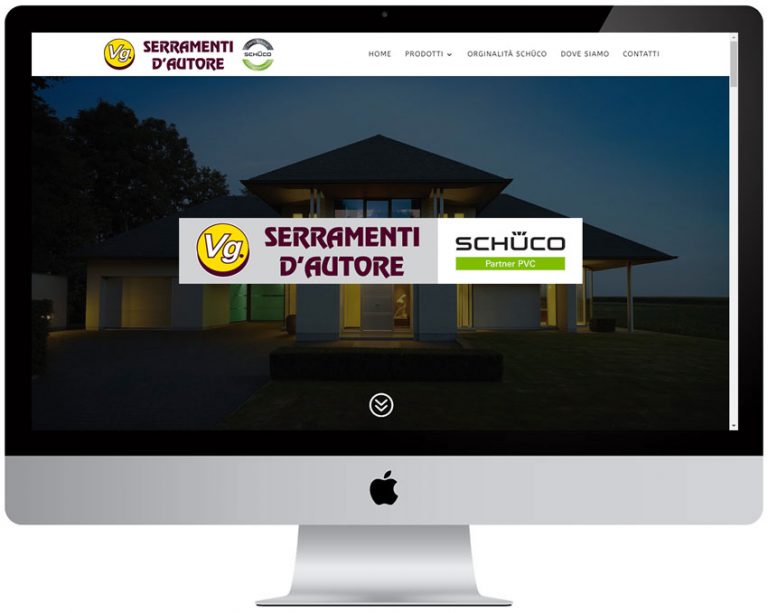 Screenshot del sito web Vgserramenti realizzato da Neweb Studio