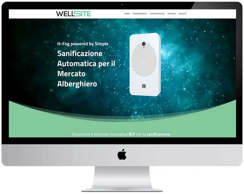 Screenshot del sito web Wellsite realizzato da Neweb Studio