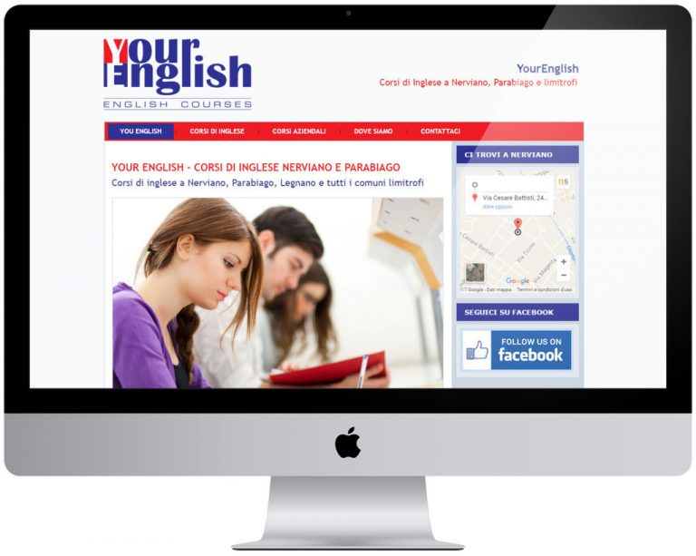 Screenshot del sito web Yourenglish realizzato da Neweb Studio